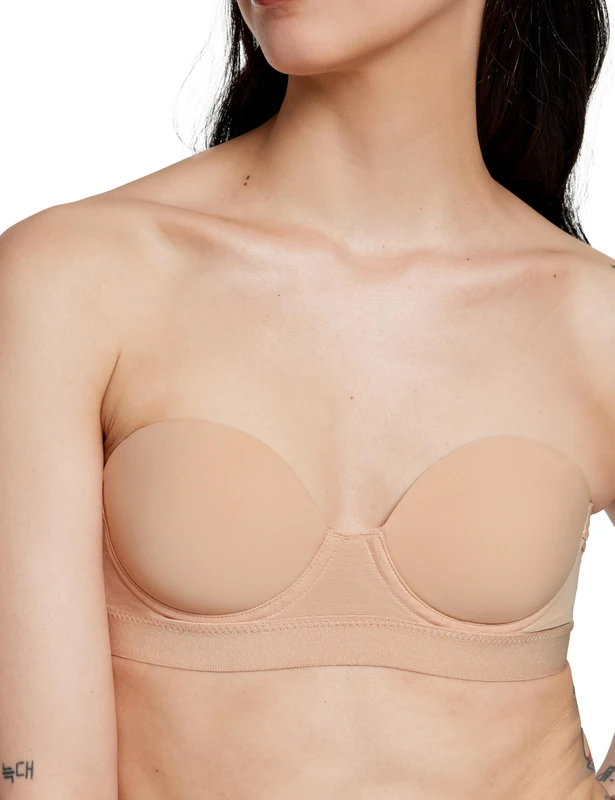 Pepper Strapless Bra | MVP Multiway Lightly Lined Strapless, Underwire Bra for Women with Convertible Straps (30A-40B), Buff, 32A