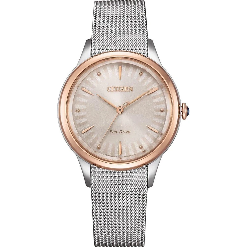 Citizen Women's Analogue Eco-Drive Watch with Stainless Steel Strap EM1156-80X