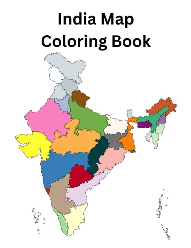 India Map Coloring Book: a book for kids and adult