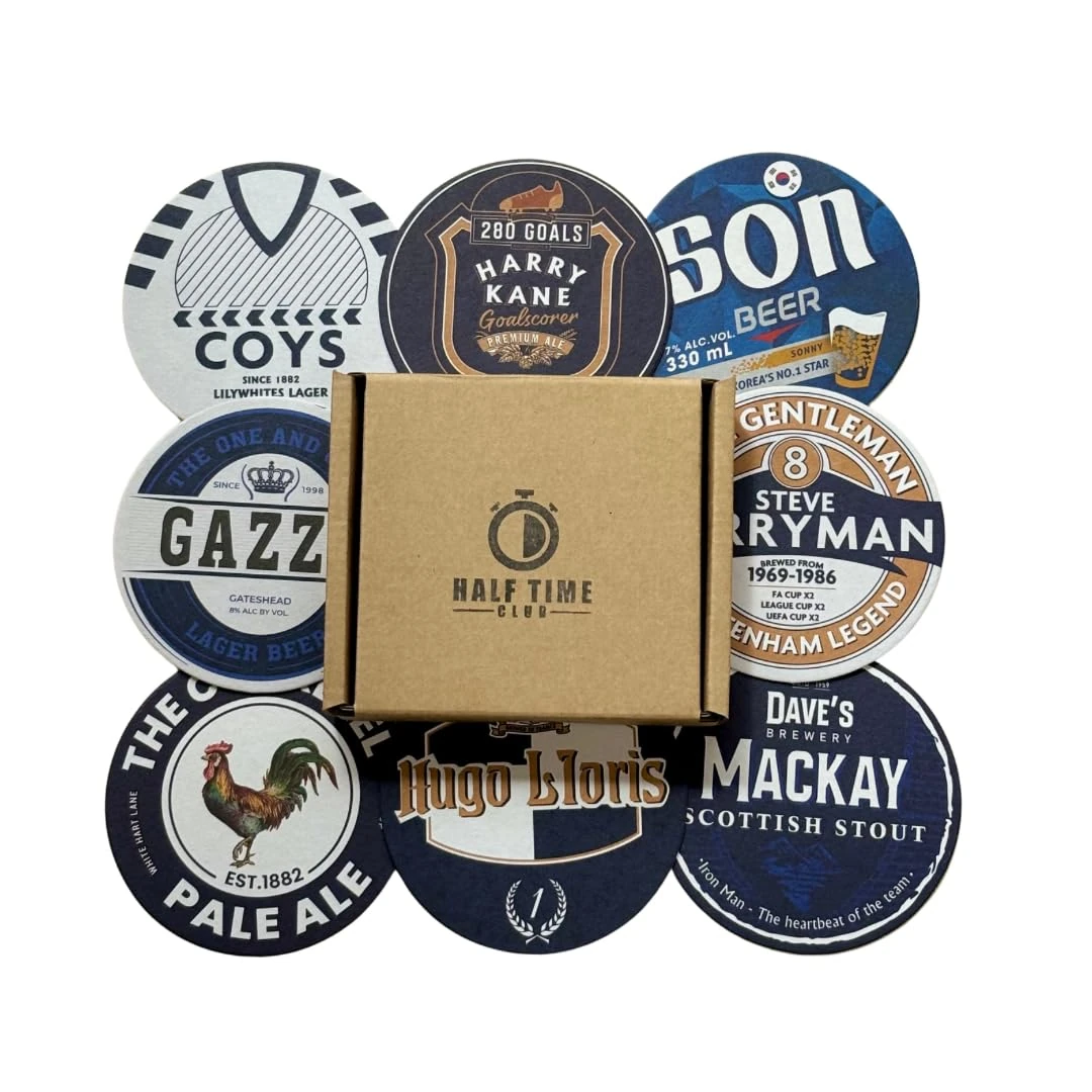 Tottenham Hotspurs 2nd Edition Football Beer Mat Coasters - Perfect for a Gift or Present for Any Spurs Fan (8-Pack)