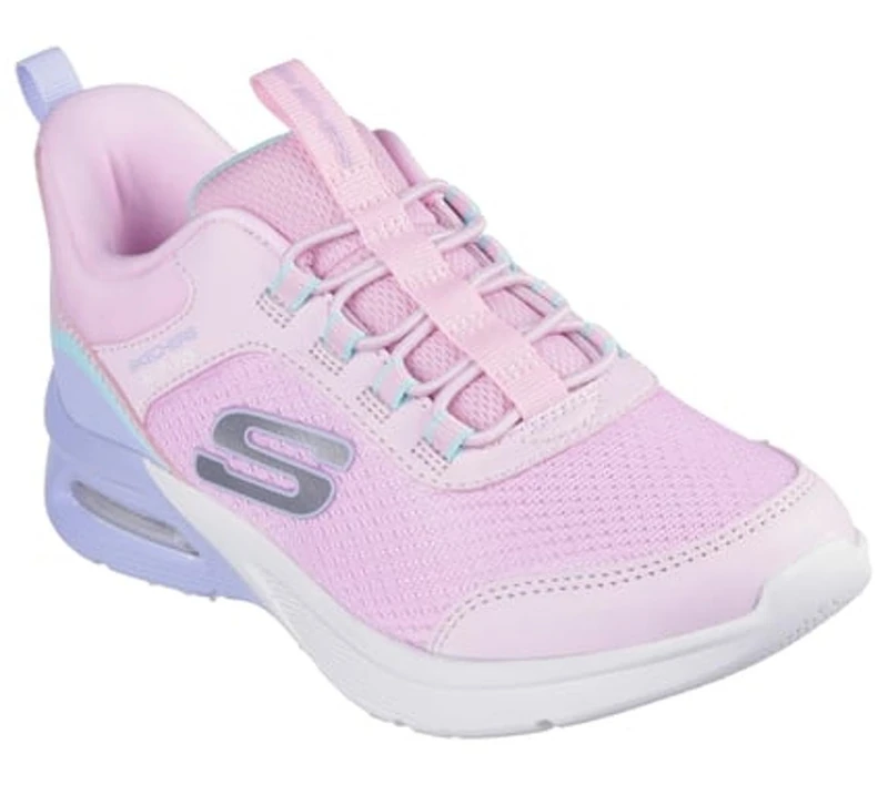 Skechers Girl's Microspec Max Color Trifecta Sneakers, Light Pink Synthetic/Multi Trim, 5 UK Child