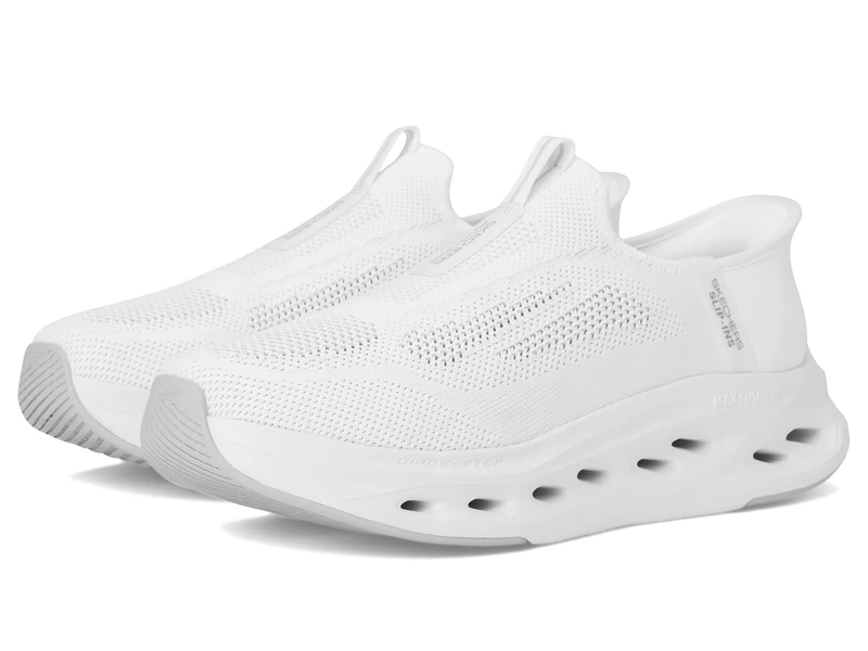 Skechers Men's Max Cushioning Glide Step Euclid Hands Free Slip-ins Sneaker, White Opulent Garden, 9 UK