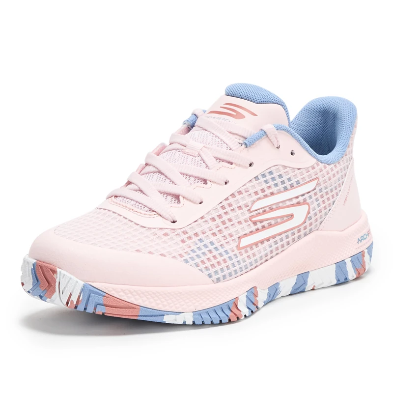 Skechers Women's Viper Court Pro Pickleball Sneaker, Light Pink, 5 UK