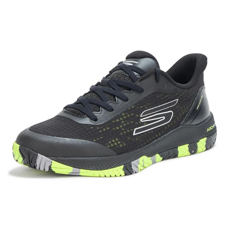 Skechers Women's Go Train Arch Fit Viper Court Pro-Pickleball Sneaker, Black, 7 UK