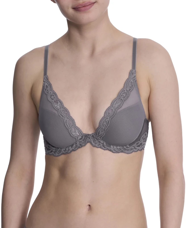 Natori Feathers Contour Plunge Bra, Nickel, 36C