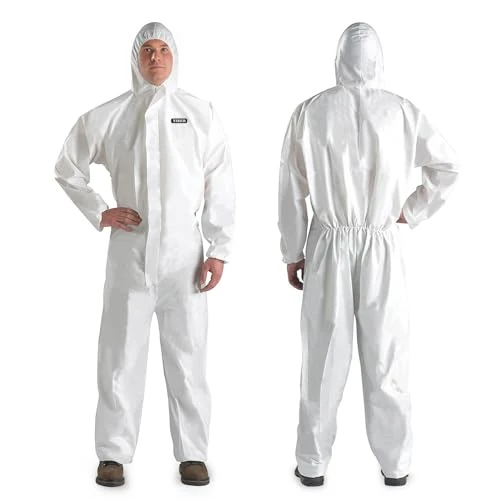 YIBER Hazmat Suit Disposable Coveralls | Full Body Protective Suits in 7 Sizes with Multiple Specifications & Heavy-duty PPSB Material & PE Film | Safe for Countless Applications