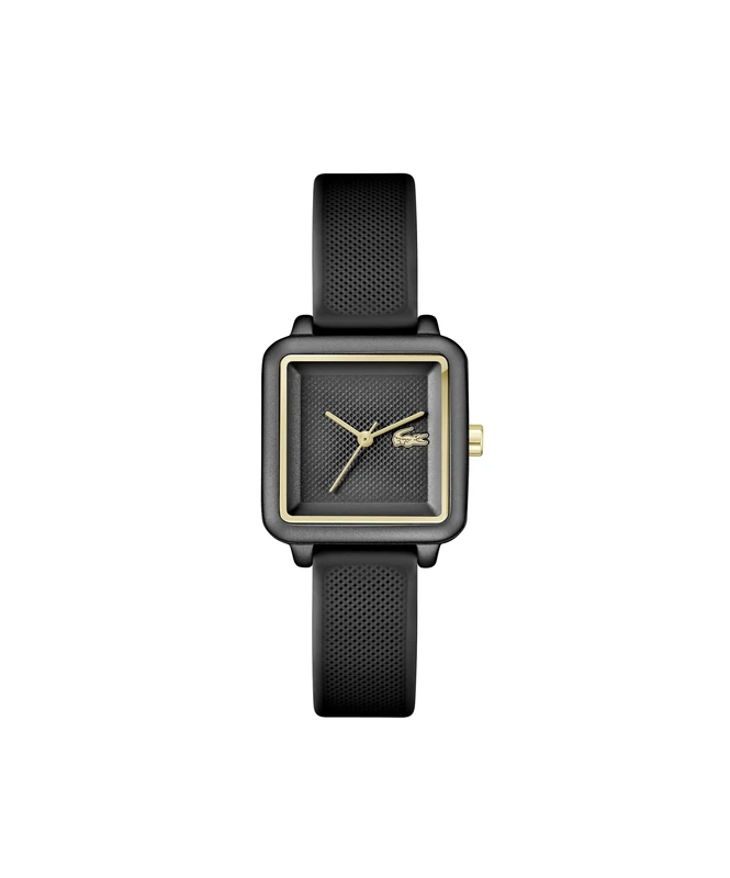 Lacoste Three Hand Quartz Movement Watch for Women LACOSTE.12.12 FLOW Collection with Black Silicone Bracelet - 2001408