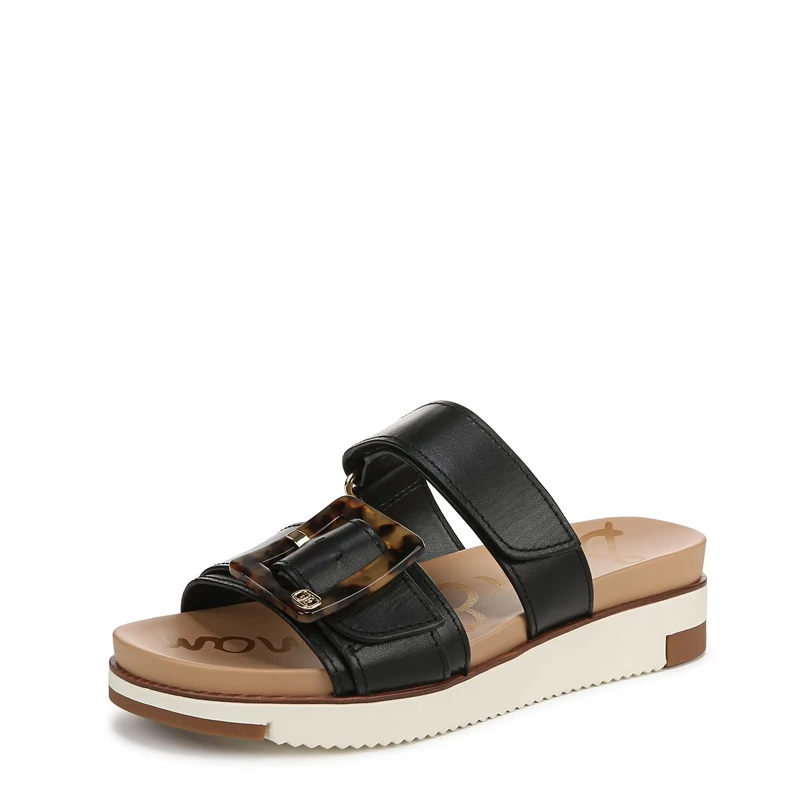 Sam Edelman Women's Adrianna Sport Sandal, Black Leather, 4 UK
