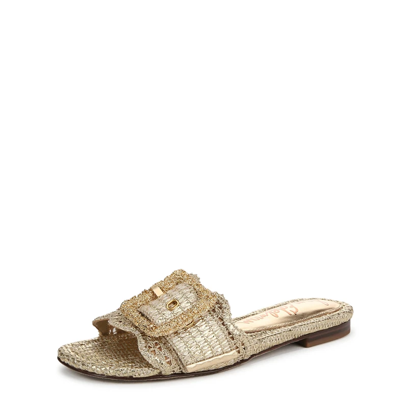 Sam Edelman Flat Sandal Shoes for Women - Bambi 6 Medium Fit Gold UK 4