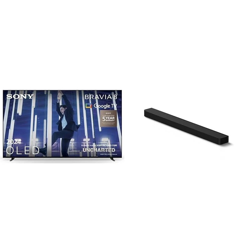 Sony BRAVIA 8 OLED, K55XR80, 55" TV + Sony BRAVIA Theatre Bar 8 – Dolby Atmos Single Soundbar