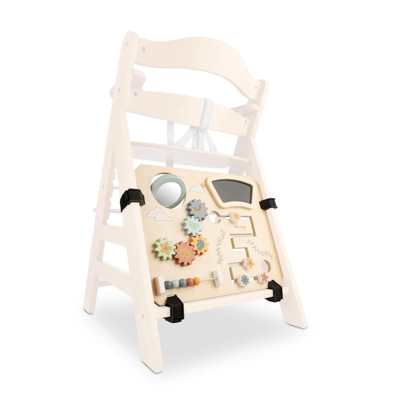 hauck Activity Table for Alpha+, Beta+ and Arketa Wooden High Chair – FSC® Certified Wooden Toys – Easy to Fix Baby Toy with Tear Closure, Play and Learn for 10 Months