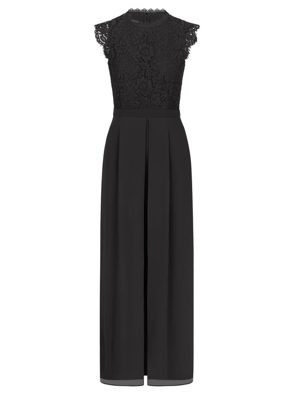 APART Jumpsuit with Lace Top and High-Quality Material, Black, 38