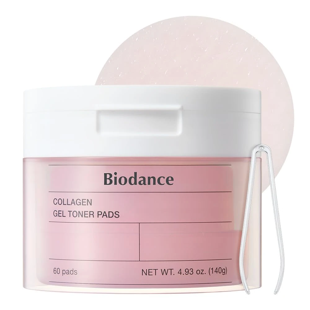 Biodance Collagen Gel Toner Pads, Pore Minimizer for Face, Improve Elasticity, Gentle Exfoliating, Korean Toner Pads for Sensitive Skin, Korean Skin Care