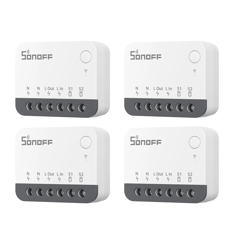 ZigBee Mini Smart Switch,SONOFF ZBMINIR2 Light Switch, Compatible with Alexa, SmartThings Hub, Google Home and SONOFF ZBBridge, 4 PACK, ZigBee 3.0 Gateway Hub Required