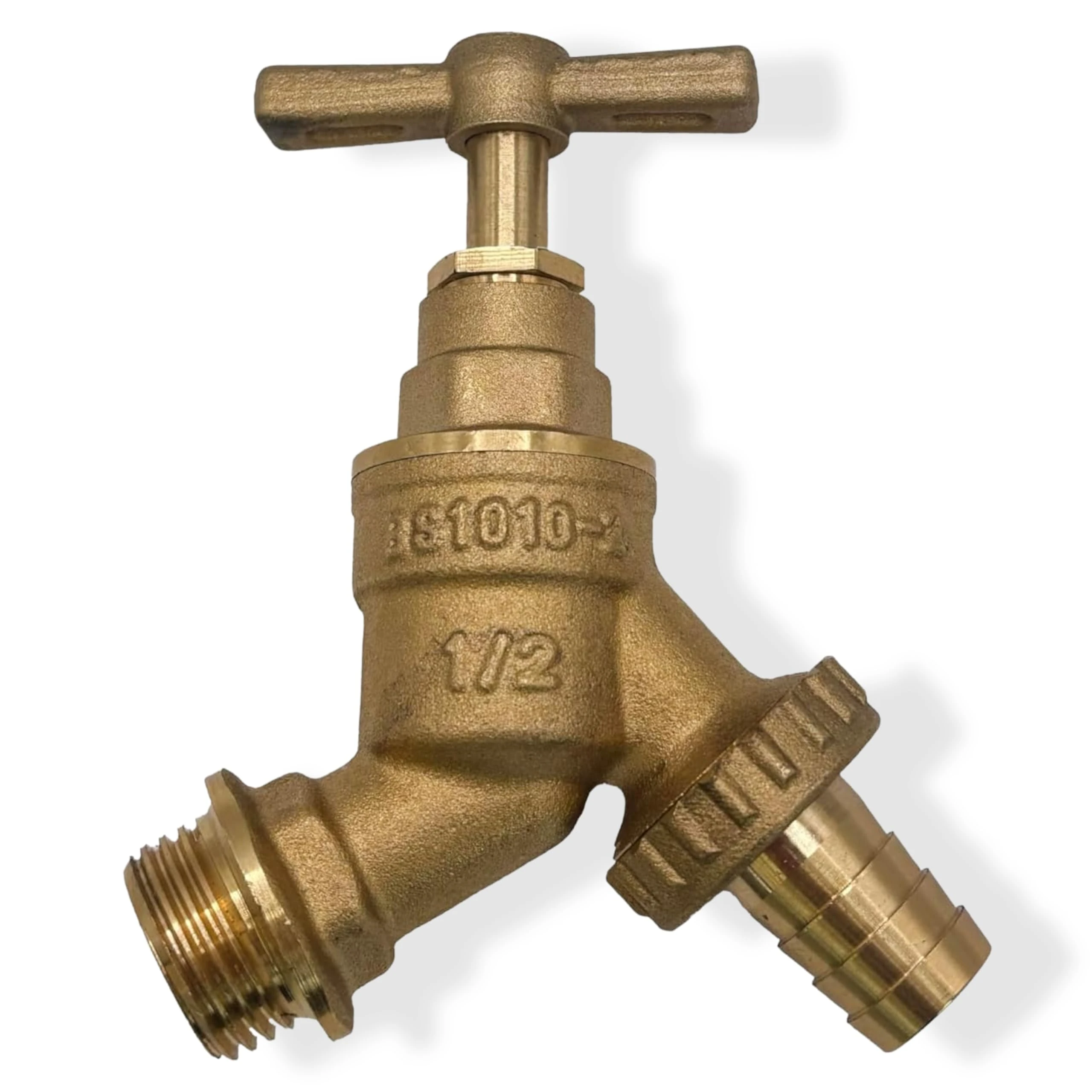 PlumbEZ WRAS 1/2" BSP Brass Garden Tap, BS1010 Compliant Outside Tap, Durable Cold or Hot Outdoor Tap Bib Tap for Garden Use