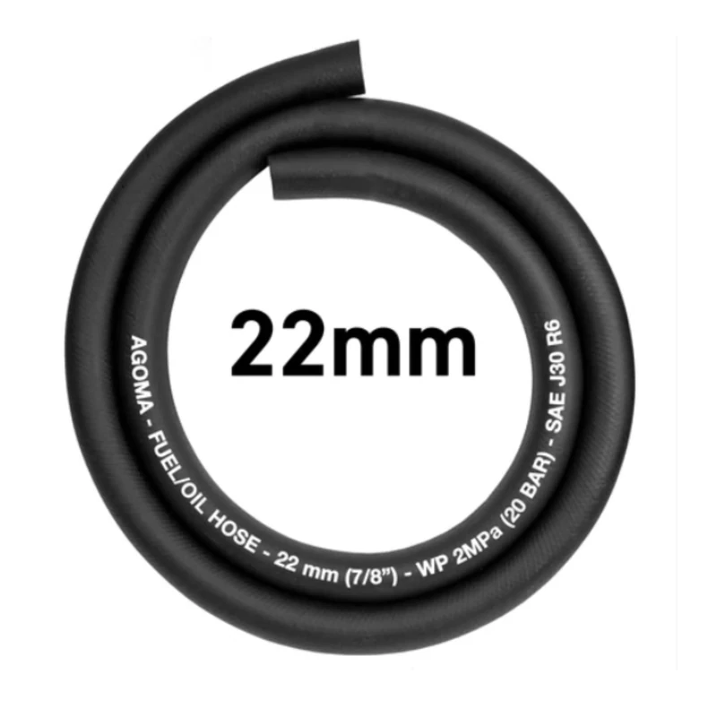 22mm x 10meter Fuel Hose - Reinforced Rubber Hose for Fuel, Diesel, Petrol, Water - Oil-Resistant Flexible Pipe for Engine Fuels, Industrial Use
