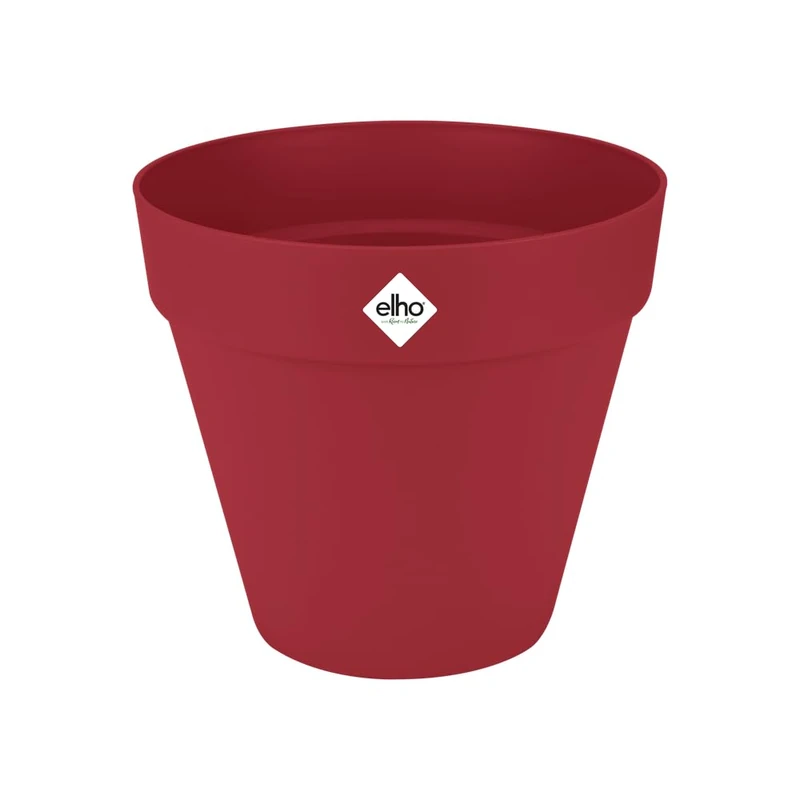 elho Loft Urban Round 50 - Large Plant Pot Outdoor - 100% Recycled Plastic - Ø 48.5 x H 44.5 cm - Red/Theatre Red