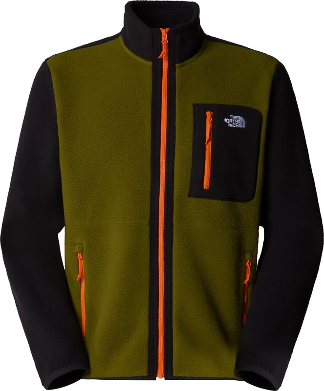 The North Face Men's Yumiori Full Zip Fleece jacket, Forest Olive/Tnf Black, XXL