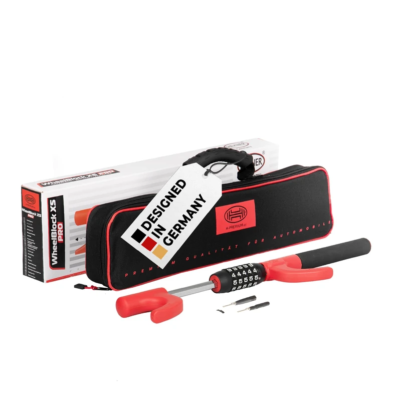 HEYNER 850100 Lenkradsperre Steering Wheel Lock, Black, red, WheelBlock PRO