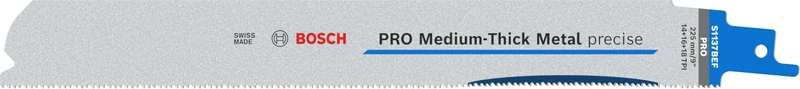 Bosch 25x PRO Medium-Thick Metal S1137BEF Precise Reciprocating Saw Blade (for Metal Pipes and Profiles, Non-Ferrous Metals, Length 225 mm, Professional Accessory Reciprocating Saw)