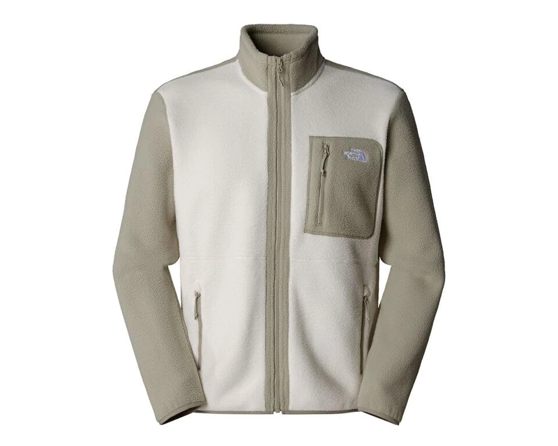 The North Face Men's Yumiori Full Zip Fleece jacket, White Dune/Clay Grey/Cl, M