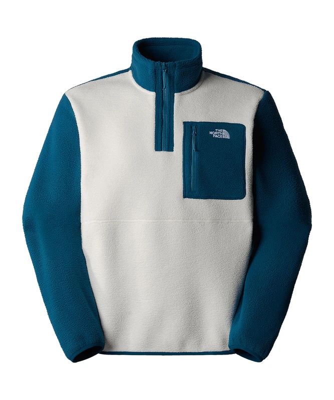 The North Face Men's Yumiori 1/4 Zip Sweatshirt, White Dune/Midnight Pet, XXL