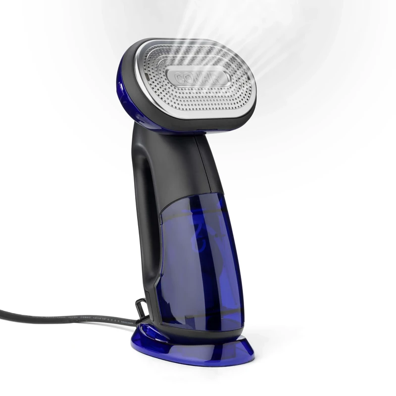 Conair 2-in-1 Handheld Clothes Steamer and Iron, Large 250ml detachable water tank, Rapid 10 second heat up, Garment Steamer, Black/Blue, GS108U, UK PLUG