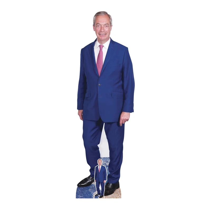 Star Cutouts SC4511 Nigel Farage Pink Tie Reform Leader Lifesize Cardboard Cutout – Political Event Display, Party Decoration & Collector Gift 183cm