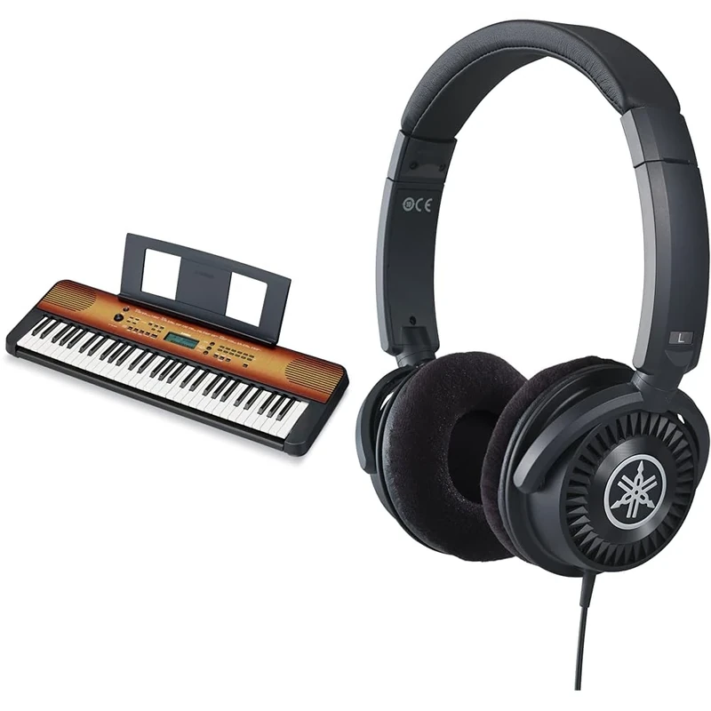 Yamaha Digital Keyboard PSR-E360MA, Maple - Entry-level digital keyboard bundled with HPH-150 Headphones