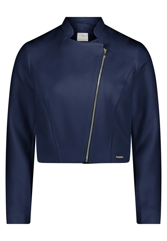 Betty & Co Women's Biker Jacket with Stand-Up Collar, darkblue, 16 - Image 1