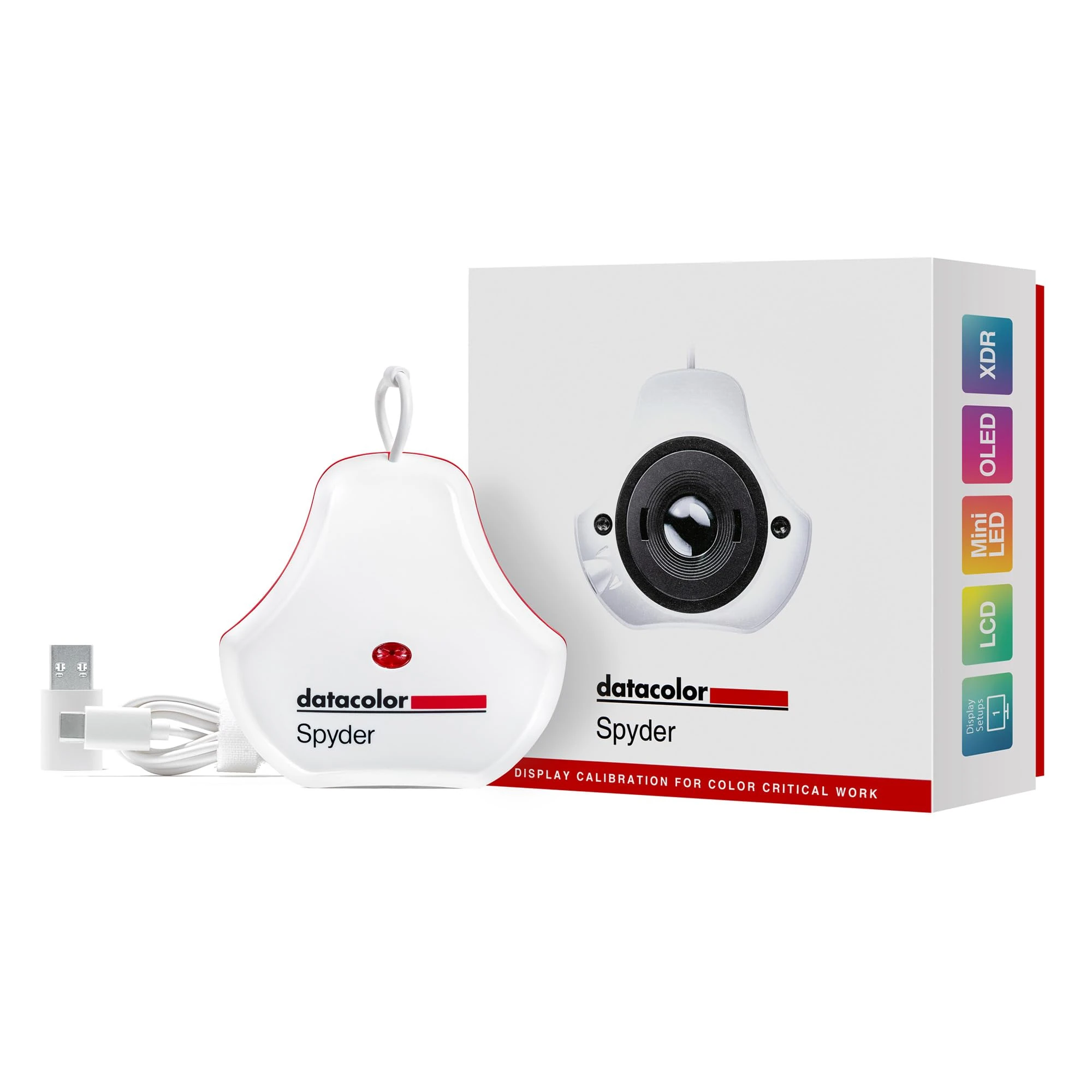 Datacolor Spyder - Monitor Calibrator for Graphic Designers, Photographers, and Content Creators, Shows You True Colours, Works on OLED Monitors & LED Screens, Easy-to-Use Colour Calibration Tool