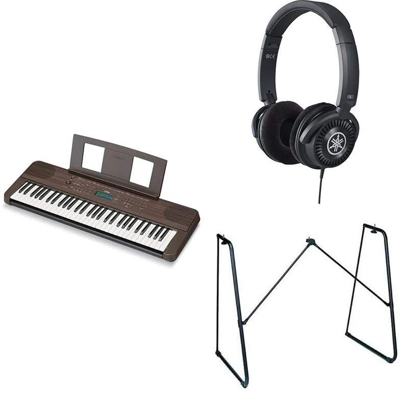 YAMAHA PSR-E360 Portable Keyboard bundled with HPH-150 Headphones, L-2C Keyboard Stand