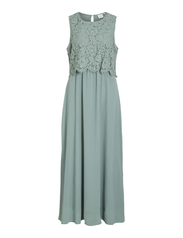 Vila Women's Vimilina Lace Dress-Noos/Dc, Green Milieu, 8