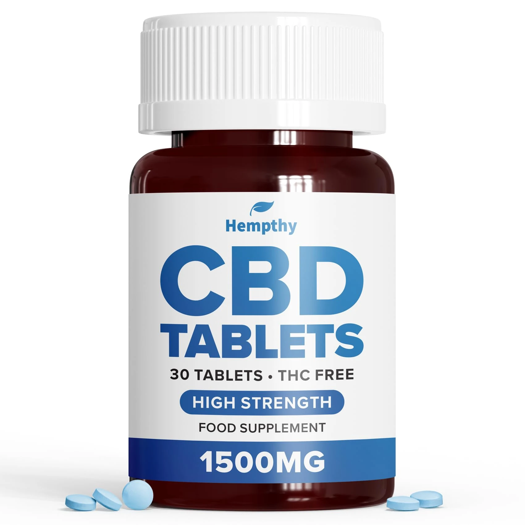 Hempthy CBD Tablets 1500mg: High Strength Cannabidiol Capsules for Pain Relief, Stress & Anxiety - Vegan, Gluten-Free CBD Capsules, CBD Edibles - CBD Anxiety & Pain - Made from Cannabidiol