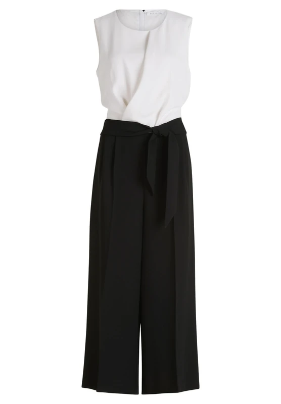 Betty & Co Women's Long Sleeveless Jumpsuit, Patch Black/Cream, 10