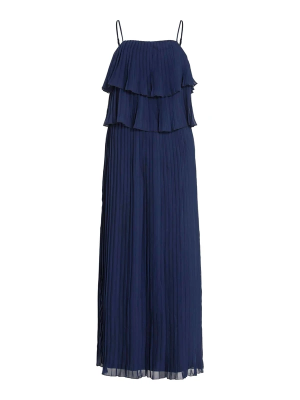 Vila Women's Vichiffan Singlet Pleat Dress-Noos/Dc, Blazer Navy, 12