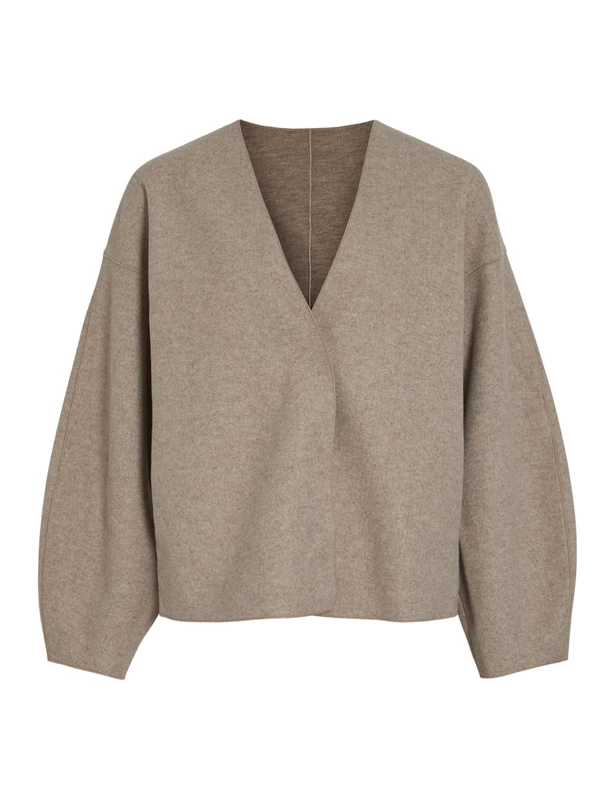 Vila Women's Vijuice Loose L/S Jacket Noos, Natural Melange, 10