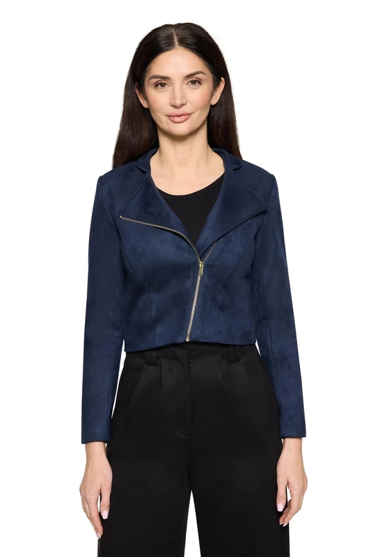 Betty & Co Women's Biker Jacket with Stand-Up Collar, darkblue, 12 - Image 1