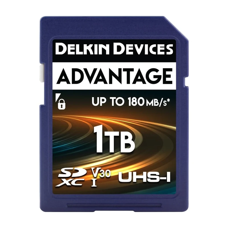 Delkin Devices 1TB Advantage SDXC Memory Card UHS-I - Up to 160MB/s Write, 180MB/s Read, Memory Cards for Cameras with C10, U3, V30, 4K UHD, Full Size SD Card
