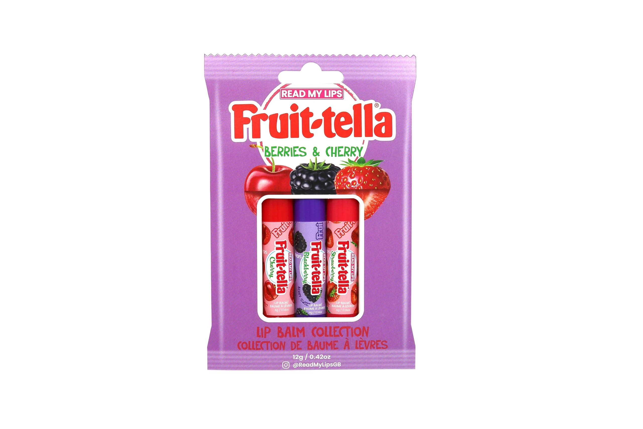 Read My Lips Fruit-tella Berries and Cherry Lip Balm Trio