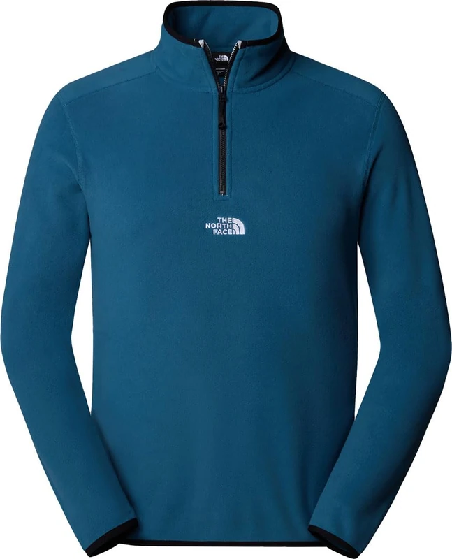 The North Face Men's Glacier 1/4 Zip - Embroidered Logo Sweatshirt, Mallard Blue, S
