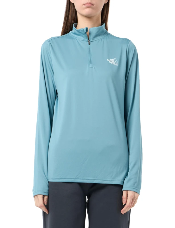 The North Face Women's Flex 1/4 Zip Graphic 1 Sweatshirt, Algae Blue, L - Image 1
