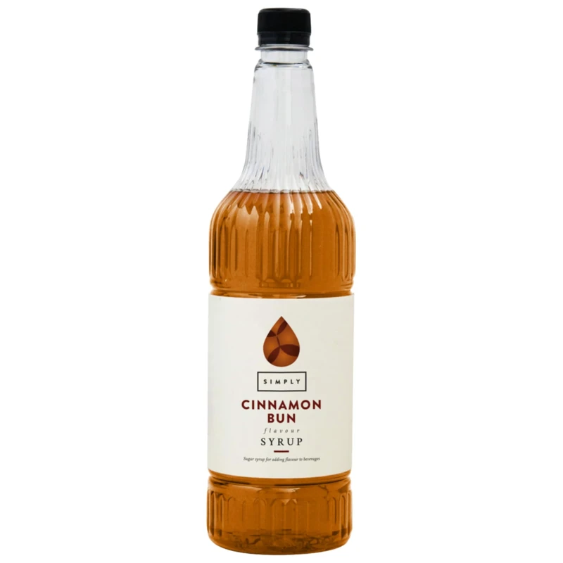 Simply Cinnamon Bun Syrup, Vegan, Nut Free & Halal Certified Flavoured Syrup for Coffee, Cocktails & Baking (1 Litre)