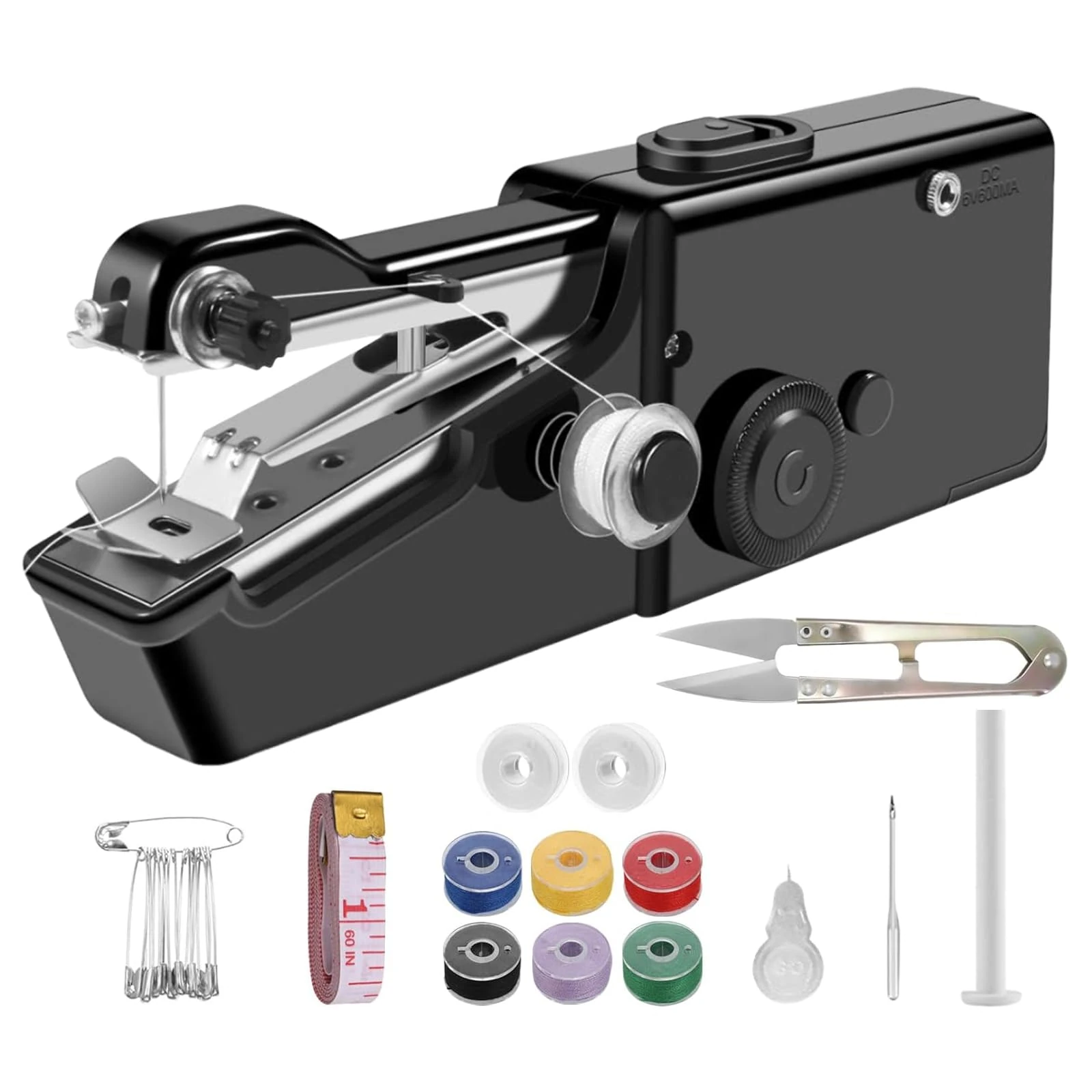 Handheld Sewing Machine, Mini Sewing Machine, Portable Sewing Machines with 23Pcs Sewing Accessories, Lightweight and Easy to Operate Cordless Handheld (Black)