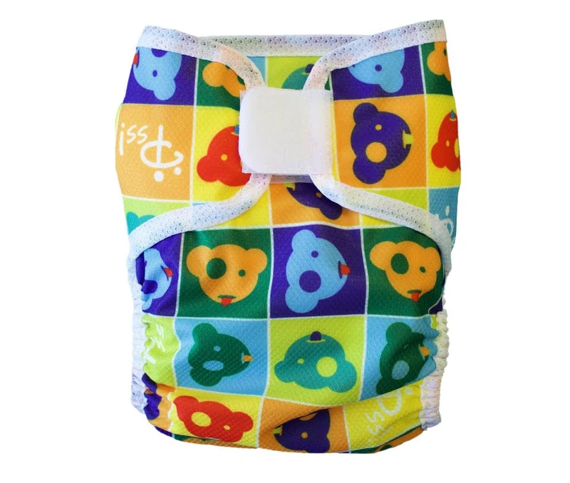 Pss! Reusable Cloth Diaper Adjustable with Buttons for 0-3 Years - 4 Pads and 2 Barriers - Waterproof and Comfortable - 1 Unit - Glam - Koala