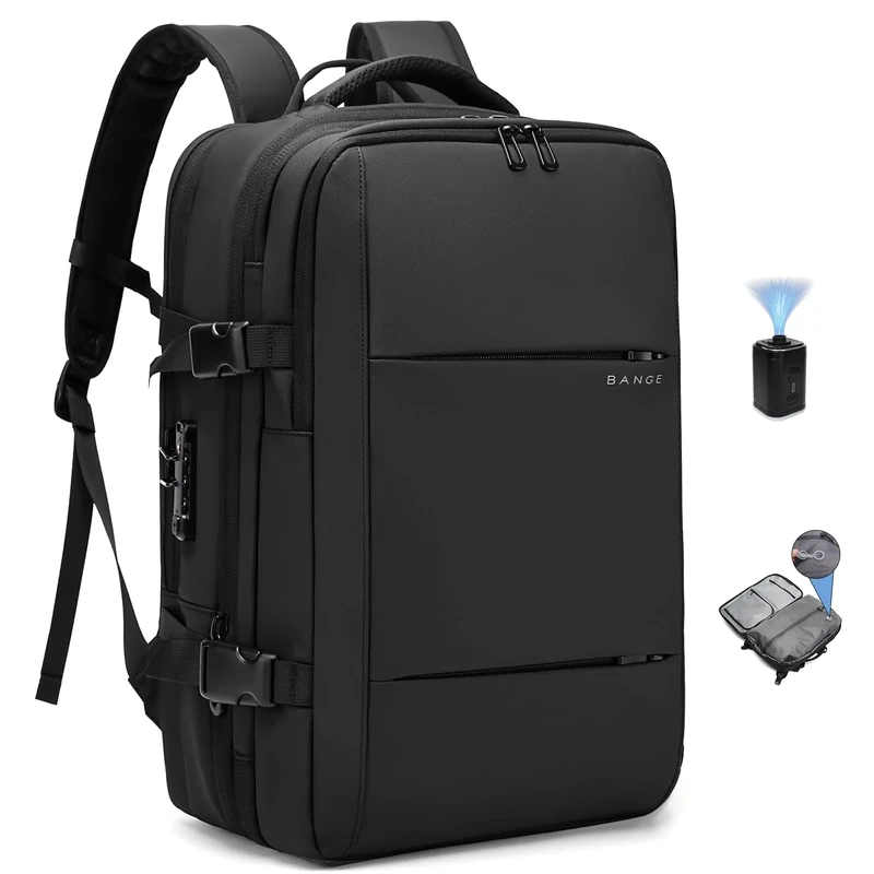 BANGE Air Vacuum Backpack, Black, with air pump, Modern - Image 1