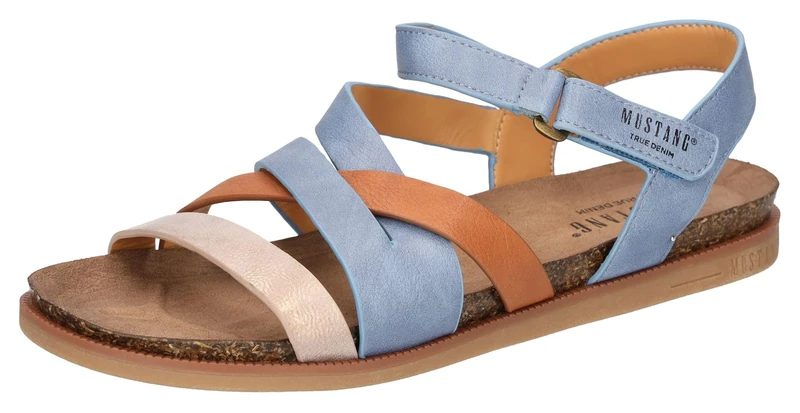MUSTANG Women's 1518-803 Sandals, Blue, 40 EU, blue, 8 UK