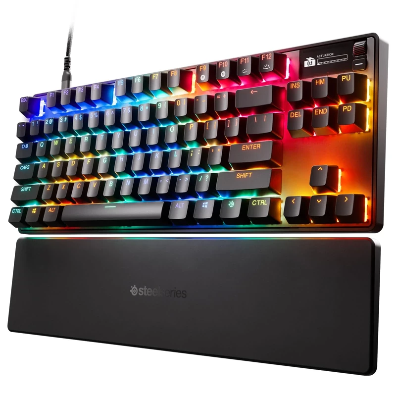 SteelSeries Apex Pro TKL Gen 3 - Gaming Keyboard - Hall Effect Switches; OmniPoint 3.0 - Adjustable Actuation - Game-Ready Presets - Rapid Trigger, Protection Mode, Rapid Tap/SOCD - American QWERTY