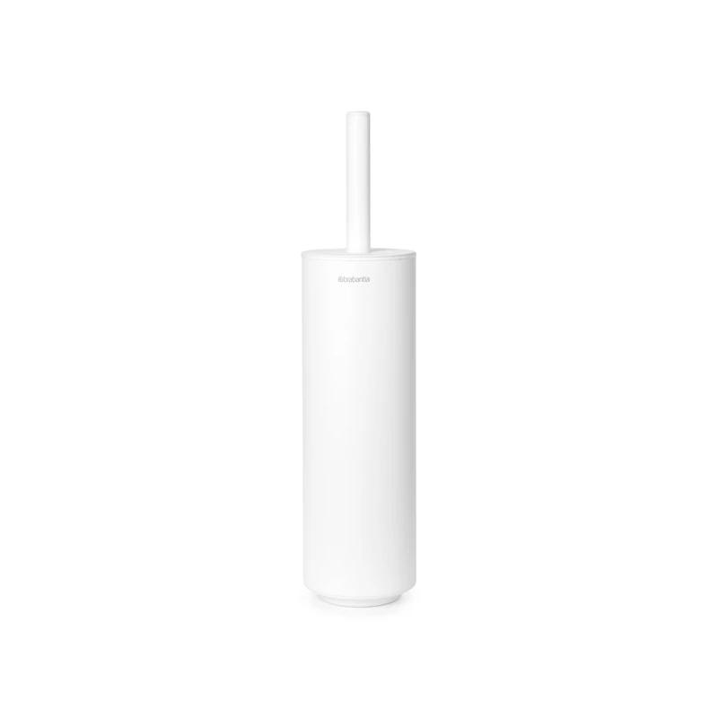 Brabantia - Mindset Toilet Brush and Holder - Bristle Brush - Protective Steel Handle - Corrosion Resistant - Bathroom Accessory - Fresh White - 42 x 11 x 9.6 cm
