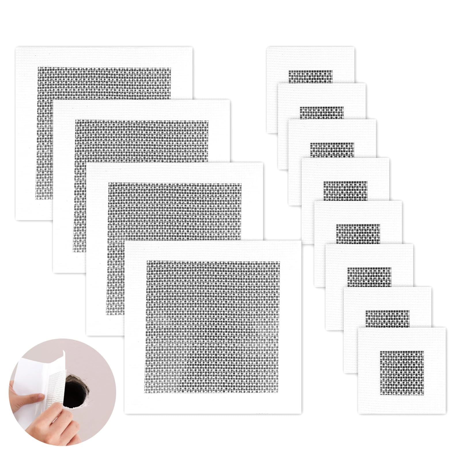 Wall Repair Kit, Self Adhesive Plasterboard Wall Repair Patch, Wall Patch Repair Kit for Quickly Fixing Broken Walls and Ceilings Hardware (12)